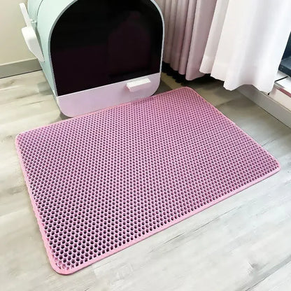 Waterproof Double Layer Cat Litter Mat - Nonslip Washable Pet Toilet Mat for Easy Cleaning