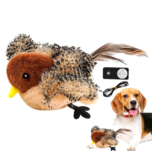 Rechargeable Interactive Plush Flapping Bird Cat Toy with Remote Control - Stimulates Hunting Instincts