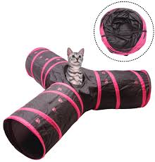 3-Way Cat Tunnels for Indoor Cats with Crinkle Cat Toy - Medium