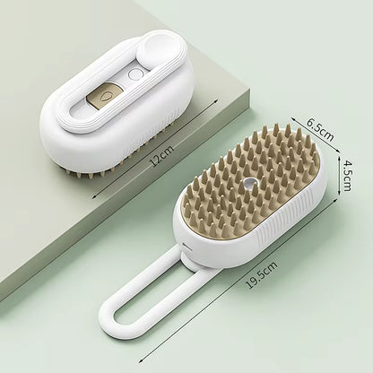 Ultimate 3-in-1 Electric Pet Grooming Brush with Steam Spray & Massage - Effortless Hair Removal for Dogs and Cats