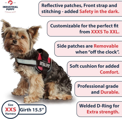 Premium Emotional Support Dog Vest Harness with Reflective Straps, Detachable ESA Leash Set