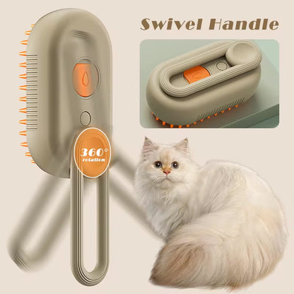 Ultimate 3-in-1 Electric Pet Grooming Brush with Steam Spray & Massage - Effortless Hair Removal for Dogs and Cats