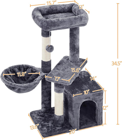 Multi Level Cat Tower with Extra Scratch Boards and Sisal Posts