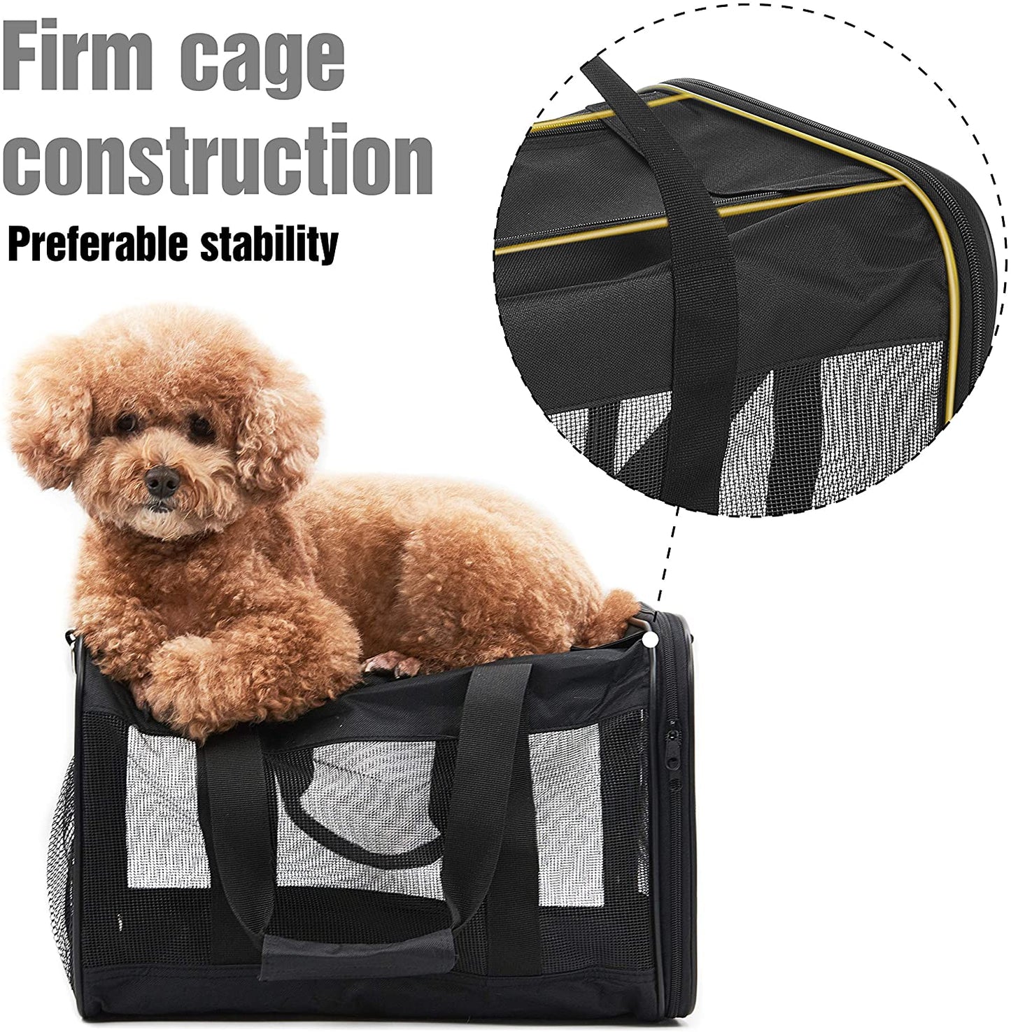 Soft-Sided Pet Travel Carrier - Airline Approved, Collapsible & Durable Bag for Cats and Small Dogs