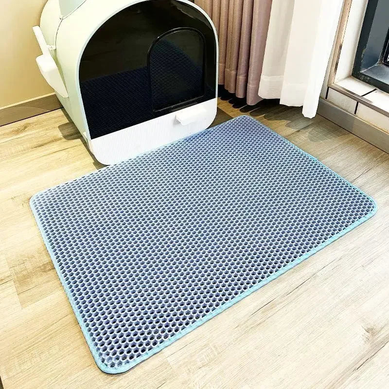 Waterproof Double Layer Cat Litter Mat - Nonslip Washable Pet Toilet Mat for Easy Cleaning