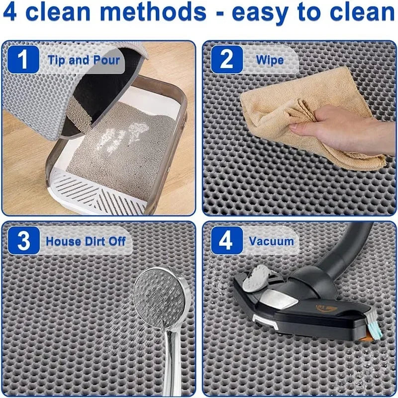 Waterproof Double Layer Cat Litter Mat - Nonslip Washable Pet Toilet Mat for Easy Cleaning