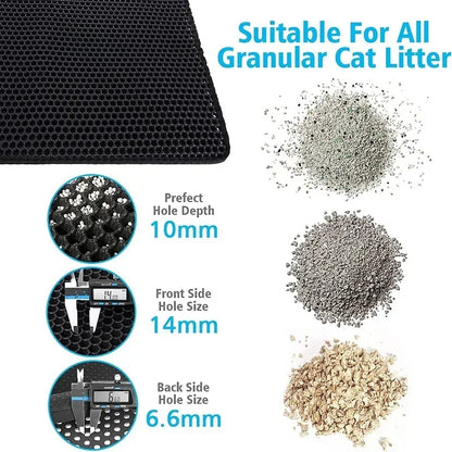 Waterproof Double Layer Cat Litter Mat - Nonslip Washable Pet Toilet Mat for Easy Cleaning