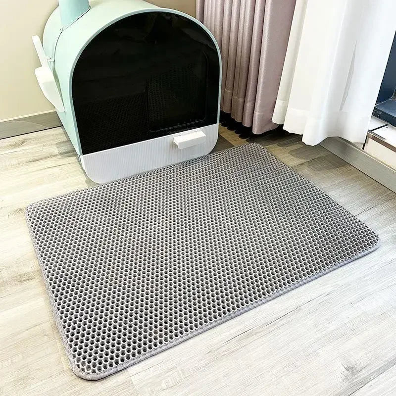 Waterproof Double Layer Cat Litter Mat - Nonslip Washable Pet Toilet Mat for Easy Cleaning