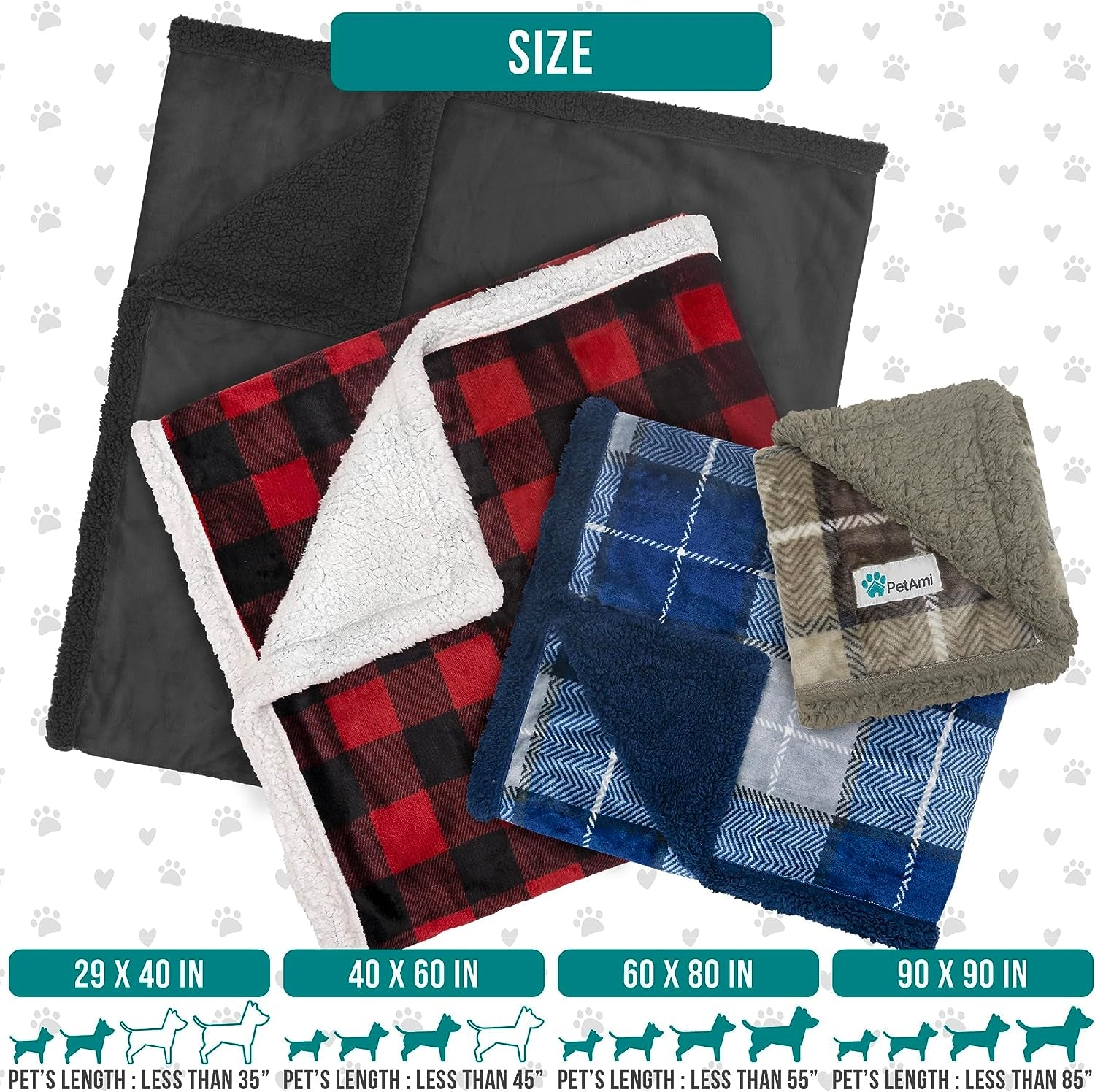 Waterproof Dog Blanket for Small and Medium Dogs or Cats | Reversible and Washable 