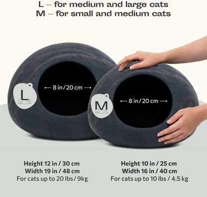 Cave Cat Bed - Handmade and 100% Merino Wool