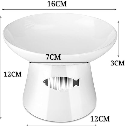 Premium Ceramic Food/Water Bowl for Cats with Stand