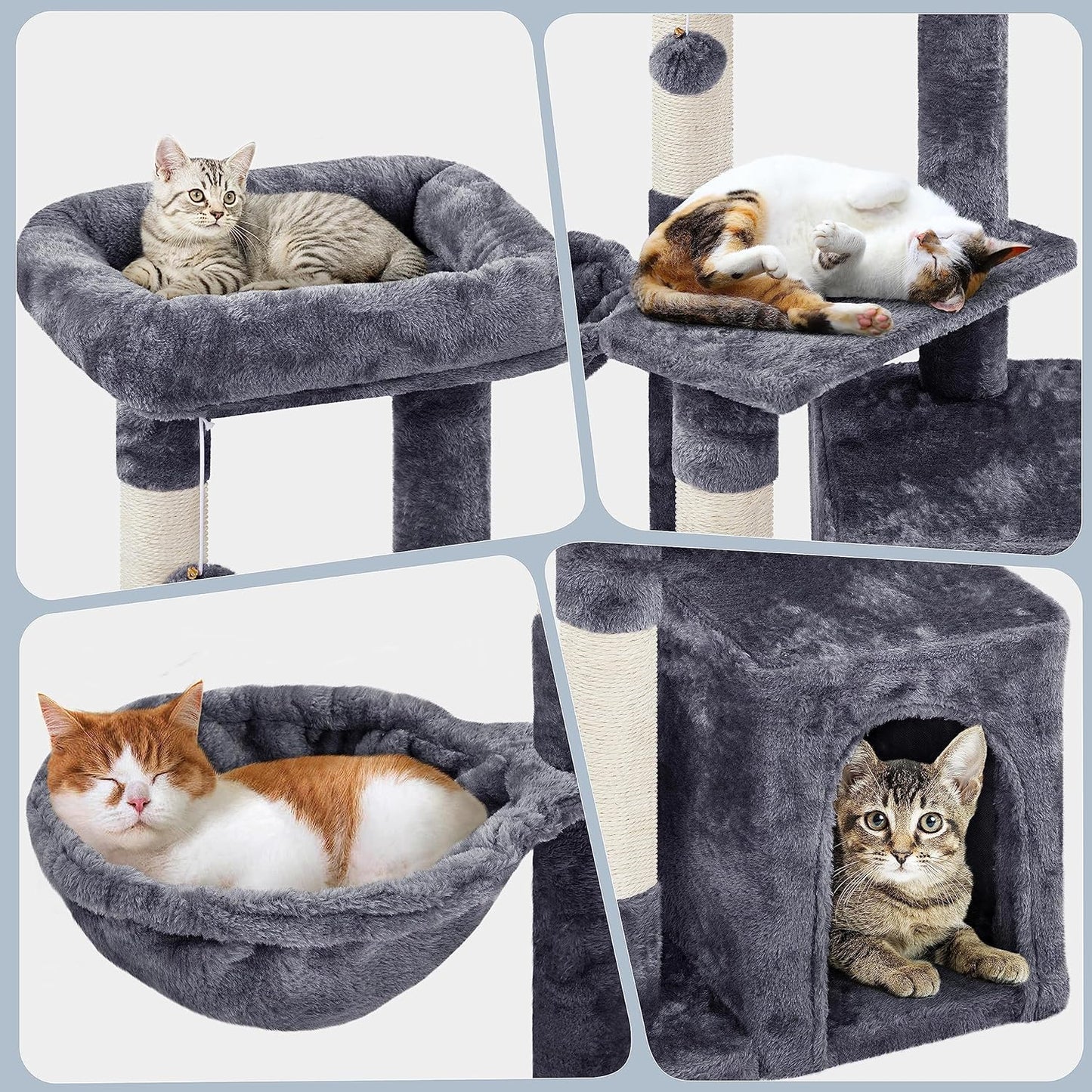 Multi Level Cat Tower with Extra Scratch Boards and Sisal Posts