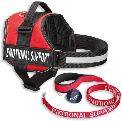 Premium Emotional Support Dog Vest Harness with Reflective Straps, Detachable ESA Leash Set