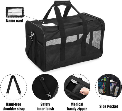 Soft-Sided Pet Travel Carrier - Airline Approved, Collapsible & Durable Bag for Cats and Small Dogs